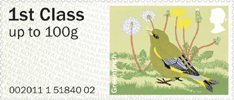 Post & Go - Birds of Britain II 1st Stamp (2011) Greenfinch