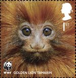 World Wildlife Fund 1st Stamp (2011) Golden Lion Tamarin