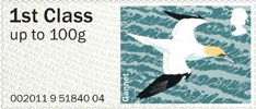 Post & Go - Birds of Britain IV 1st Stamp (2011) Gannet