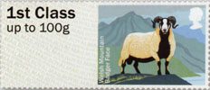 Post & Go - British Farm Animals I - Sheep 1st Stamp (2012) Welsh Mountain Badger Face