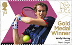 Team GB Gold Medal Winners 1st Stamp (2012) Tennis: Mens Singles - Team GB Gold Medal Winners