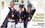 Team GB Gold Medal Winners 1st Stamp (2012) Equestrian: Dressage Team - Team GB Gold Medal Winners