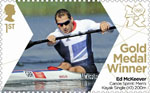 Team GB Gold Medal Winners 1st Stamp (2012) Canoe: Sprint Men's Kayak Single (K1) 200m - Team GB Gold Medal Winners