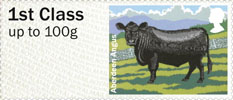 Post & Go - British Farm Animals III - Cattle 1st Stamp (2012) Aberdeen Angus