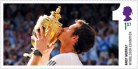 Andy Murray - Gentlemen's Singles Champion Wimbledon 2013 1st Stamp (2013) Andy Murray Wimbledon Champion