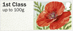 Post & Go: Symbolic Flowers - British Flora 2 1st Stamp (2014) Common Poppy