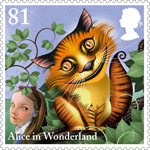 Alice in Wonderland 81p Stamp (2015) The Cheshire-Cat