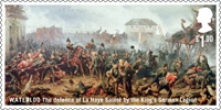 The Battle of Waterloo £1.00 Stamp (2015) Waterloo - The defence of La Haye Sainte by the King's German Legion