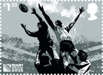 Rugby World Cup £1.52 Stamp (2015) Line-Out