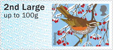 Post & Go : Winter Fur & Feathers 1st Stamp (2015) Redwing