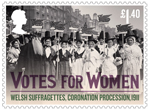 Votes For Women £1.40 Stamp (2018) Welsh Suffragettes, Coronation Procession, 1911