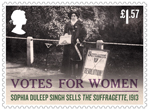 Votes For Women £1.57 Stamp (2018) Sophia Duleep Singh sells the Suffragette