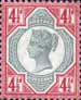 Jubilee Issue 1887-1900 4.5d Stamp (1887) Green and carmine