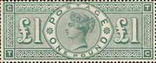 Definitive £1 Stamp (1891) green