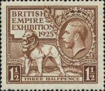 British Empire Games 1925 1.5d Stamp (1925) Brown