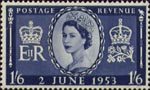 Coronation 1s6d Stamp (1953) Queen Elizabeth II