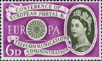 First Anniversary of European Postal and Telecommunications Conference (CEPT) 6d Stamp (1960) Conference Emblem