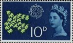 European Postal and Telecommunications (CEPT) Conference, Torquay 10d Stamp (1961) Doves and Emblem