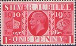 Silver Jubilee 1d Stamp (1935) Red