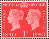 1d, Red from Centenary of First Adhesive Postage Stamps (1940)