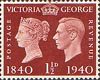 1.5d, Brown from Centenary of First Adhesive Postage Stamps (1940)