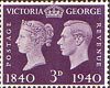 3d, Violet from Centenary of First Adhesive Postage Stamps (1940)