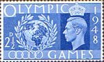 Olympic Games 2.5d Stamp (1948) Globe and Laurel Wreath