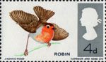 British Birds 4d Stamp (1966) European Robin
