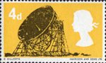 British Technology 4d Stamp (1966) Jodrell Bank Radio Telescope