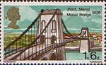 British Bridges 1s6d Stamp (1968) Menai Bridge