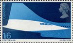 First Flight of Concorde 1s6d Stamp (1969) Concorde's Nose and Tail