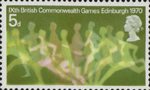 Ninth British Commonwealth Games 5d Stamp (1970) Runners