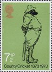 County Cricket 1873-1973 7.5p Stamp (1973) County Cricket 1873-1973