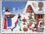 Christmas 3p Stamp (1973) 'Good King Wenceslas, the Page and Peasant'