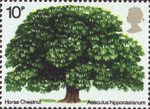 British Trees (2nd issue) 10p Stamp (1974) Horse Chestnut