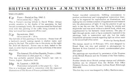 Birth Bicentenary of J.M.W. Turner (painter) (1975)