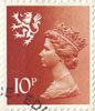 Regional Definitive - Scotland 10p Stamp (1976) Orange-Brown