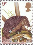 British Wildlife 9p Stamp (1977) Hedgehog