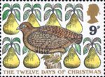 Christmas 1977 9p Stamp (1977) 'A partridge in a a Pear Tree'