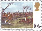 Horseracing 10.5p Stamp (1979) 'The Liverpool Great National Steeple Chase, 1839' (aquatint by F.C. Turner)