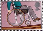 International Year of the Disabled People 22p Stamp (1981) Disabled Man in Wheelchair