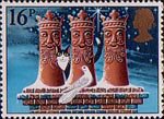 16p, 'The Three Kings' (chimney-pots) from Christmas 1983 (1983)