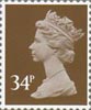 Definitive 34p Stamp (1984) Ochre Brown