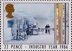 Industry Year 22p Stamp (1986) Thermometer and Pharmaceutical Laboratory (Health)