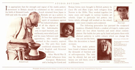 Studio Pottery 1987
