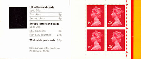 Booklet pane for Booklets (1987)