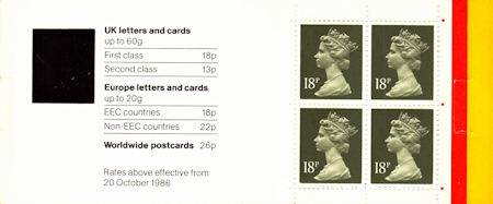 Booklet pane for Booklets (1987)