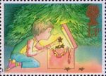 Christmas 1987 13p Stamp (1987) Decorating the Christmas Tree