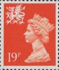 Regional Definitive - Wales 19p Stamp (1988) Bright Orange Red