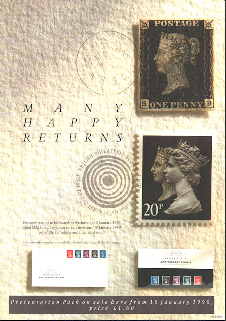 Penny Black Anniversary Stamps 1840 - 1990 (1990)